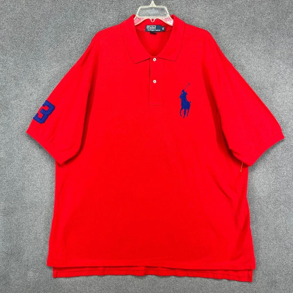 Polo Ralph Lauren Polo Shirt Mens 3XB Red Big Pony Number 3 Patch